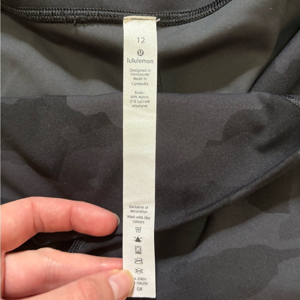 Lululemon Dark Gray Camo Leggings - Picture 3 of 3